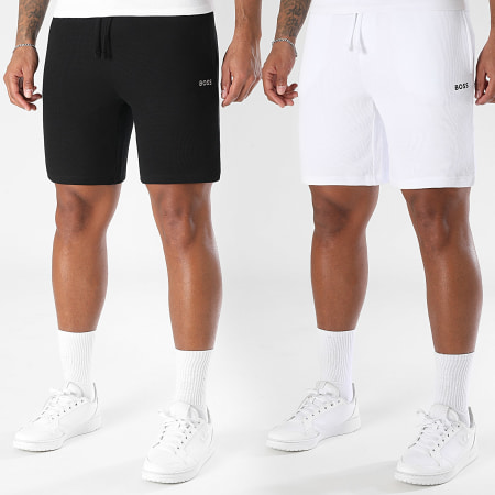 BOSS - Lot De 2 Shorts Jogging Waffle 50535884 Noir Blanc