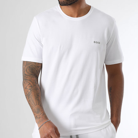 BOSS - Ensemble Tee Shirt Et Short Jogging Mix And Match 50515312 50515314 Blanc