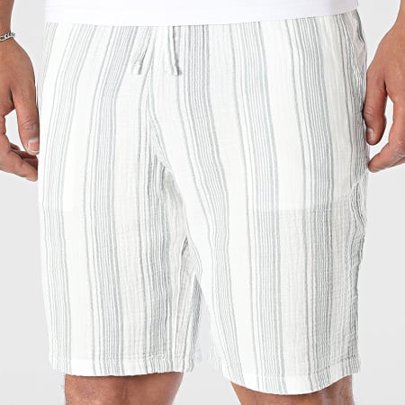 Jack And Jones - Short Jogging A Rayures Jaiden Patras Blanc Vert