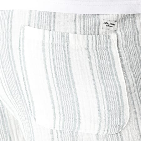 Jack And Jones - Short Jogging A Rayures Jaiden Patras Blanc Vert
