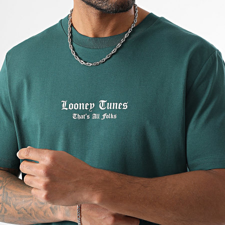 Looney Tunes - Tee Shirt Oversize Large Taz Back Vert Bouteille