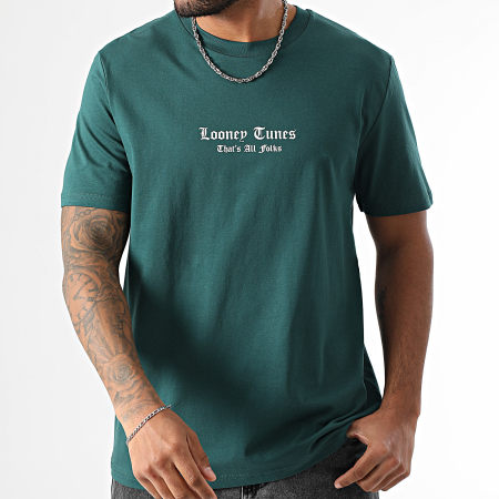 Looney Tunes - Tee Shirt Oversize Large Taz Back Vert Bouteille