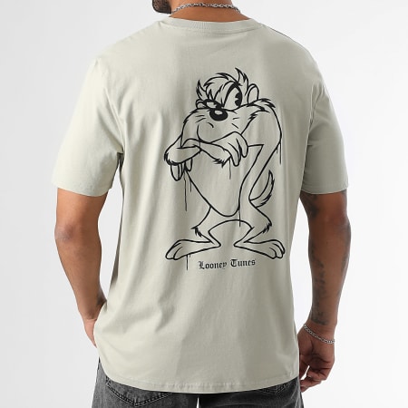 Looney Tunes - Tee Shirt Oversize Large Taz Back Beige Stone