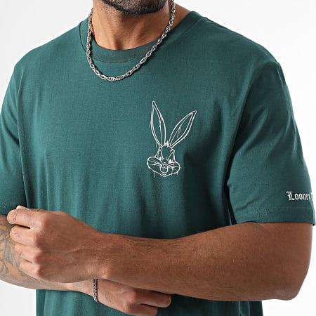 Looney Tunes - Tee Shirt Oversize Large Small Bugs Bunny Vert Bouteille