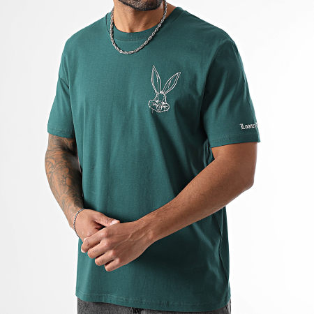Looney Tunes - Tee Shirt Oversize Large Small Bugs Bunny Vert Bouteille