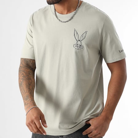 Looney Tunes - Tee Shirt Oversize Large Small Bugs Bunny Beige Stone