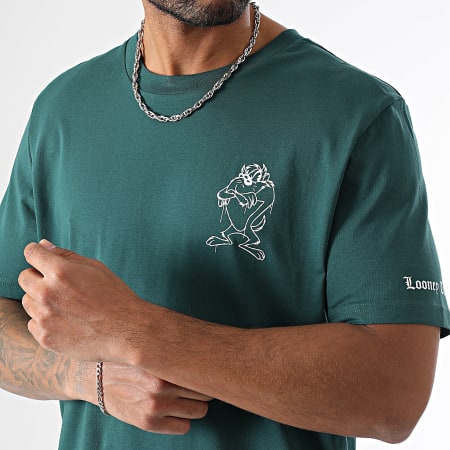 Looney Tunes - Tee Shirt Oversize Large Small Taz Vert Bouteille