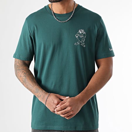 Looney Tunes - Tee Shirt Oversize Large Small Taz Vert Bouteille