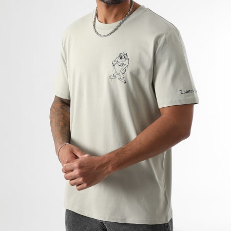 Looney Tunes - Tee Shirt Oversize Large Small Taz Beige Stone