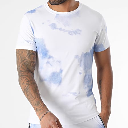 MTX - Ensemble Tee Shirt Et Short Cargo 031 Blanc Bleu Clair