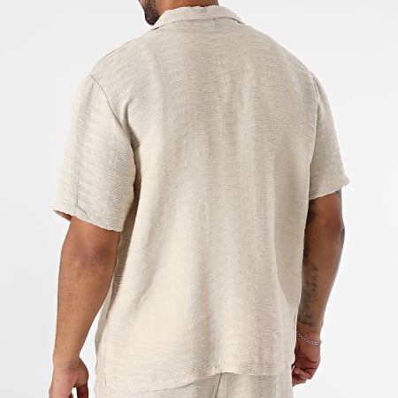 MTX - Ensemble Chemise Manches Courtes Et Short Jogging Texturé 205 Beige