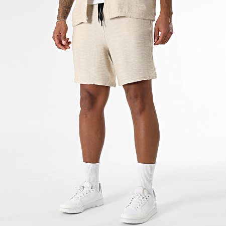 MTX - Ensemble Chemise Manches Courtes Et Short Jogging Texturé 205 Beige
