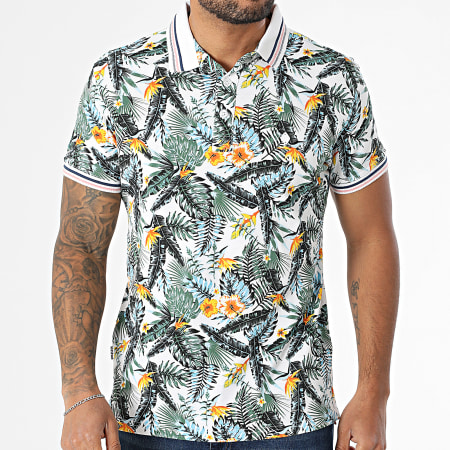 Classic Series - Polo Manches Courtes Proflowers Blanc Floral