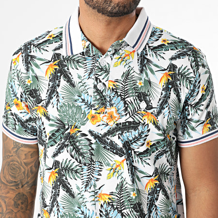 Classic Series - Polo Manches Courtes Proflowers Blanc Floral