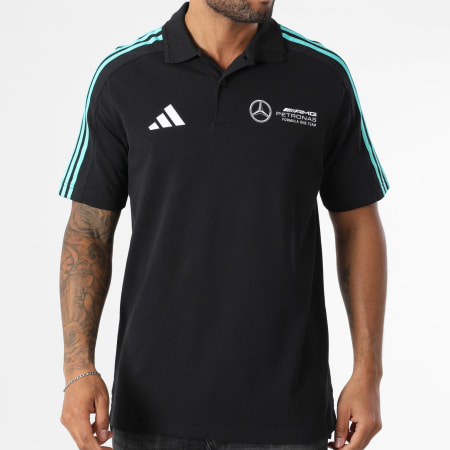 Adidas Sportswear - Polo Manches Courtes A Bandes AMG Mercedes DNA JV5430 Noir