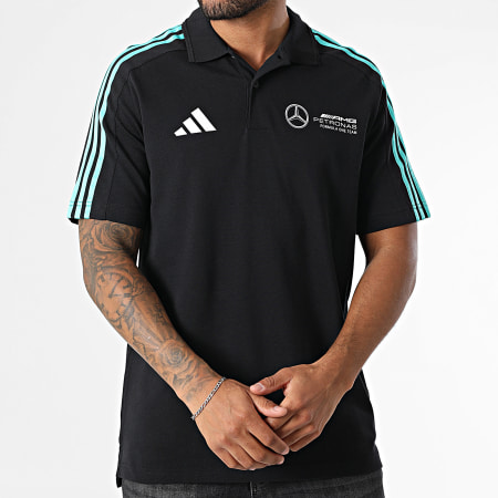 Adidas Sportswear - Polo Manches Courtes A Bandes AMG Mercedes DNA JV5430 Noir