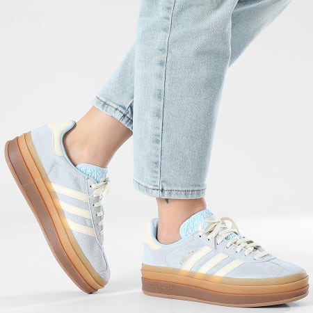 Adidas Originals - Baskets Femme Gazelle Bold W JQ7776 Clear Sky Cream White Gold Metallic