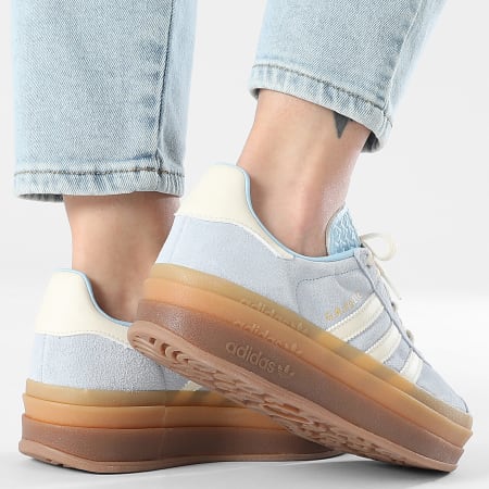 Adidas Originals - Baskets Femme Gazelle Bold W JQ7776 Clear Sky Cream White Gold Metallic