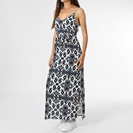 Vero Moda - Robe Longue Femme Easy Joy Blanc Bleu Marine