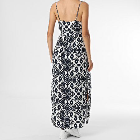 Vero Moda - Robe Longue Femme Easy Joy Blanc Bleu Marine