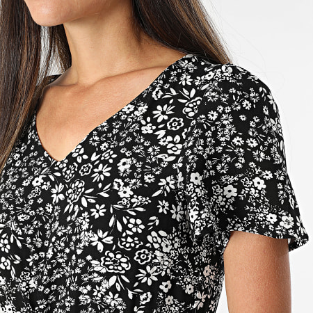 Vero Moda - Robe Femme Easy Joy Noir Blanc Floral