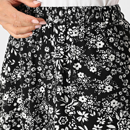 Classic Series - Jupe Longue Femme Easy Joy Noir Blanc Floral