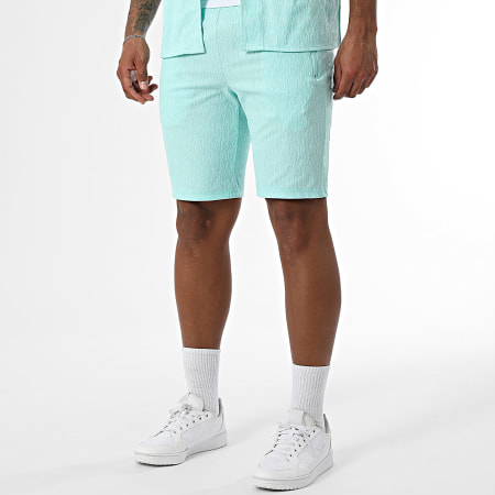 Zayne Paris  - Ensemble Chemise Manches Courtes Et Short Jogging 116 Turquoise