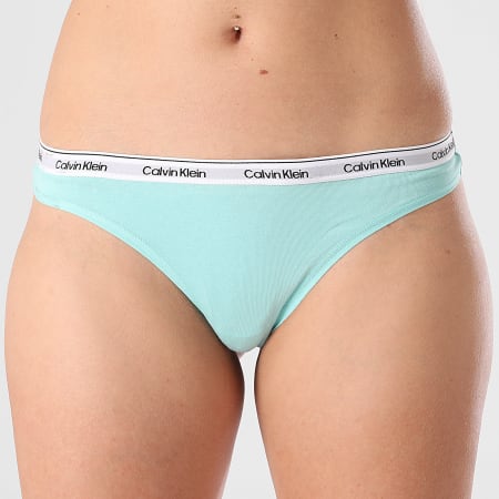 Calvin Klein - Lot De 3 Strings Femme QD5209E Noir Bleu Turquoise Blanc