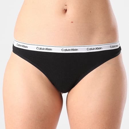 Calvin Klein - Lot De 3 Strings Femme QD5209E Noir Bleu Turquoise Blanc