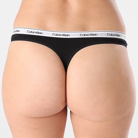 Calvin Klein - Lot De 3 Strings Femme QD5209E Noir Bleu Turquoise Blanc