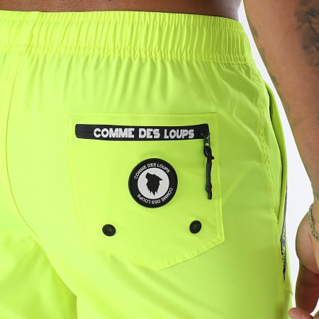 Comme Des Loups - Short De Bain Swim Jaune Fluo