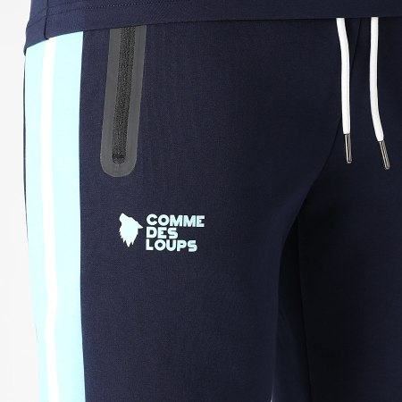 Comme Des Loups - Short Jogging Wimbledon Bleu Marine Bleu Clair Blanc