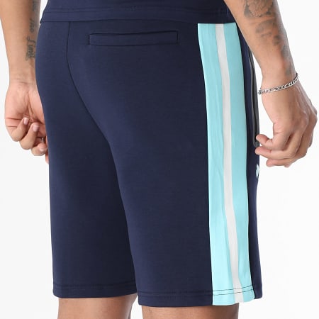 Comme Des Loups - Short Jogging Wimbledon Bleu Marine Bleu Clair Blanc