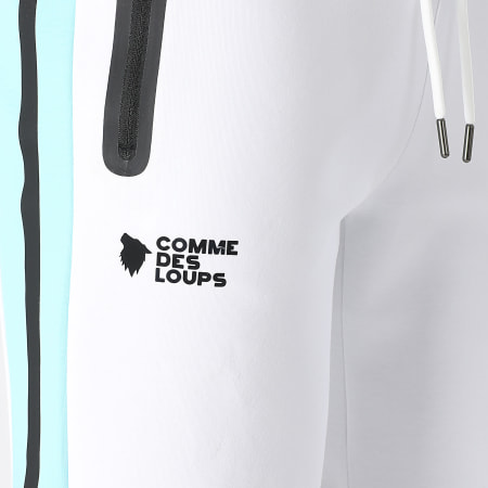 Comme Des Loups - Short Jogging Wimbledon Blanc Bleu Clair Noir