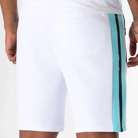Comme Des Loups - Short Jogging Wimbledon Blanc Bleu Clair Noir