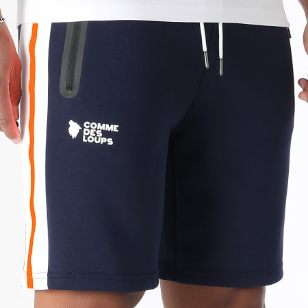 Comme Des Loups Wimbledon Jogging Shorts Navy Blue White Orange