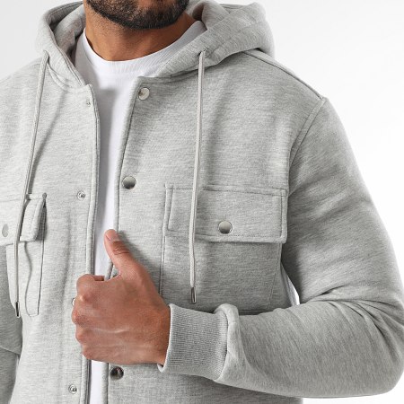 LBO - Veste Unie Avec Capuche 3842 Gris Chiné