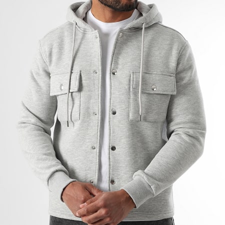 LBO - Veste Unie Avec Capuche 3842 Gris Chiné