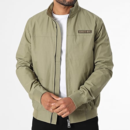 Schott NYC - Kelsey Light Khaki Green Zip Jacket - Ryses