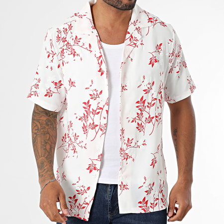 Uniplay - Chemise Manches Courtes 155 Blanc Rouge