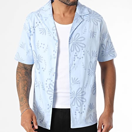 Uniplay - Chemise Manches Courtes Estivale Ajourée 156 Bleu Clair