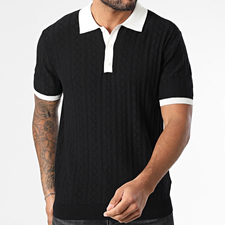 Uniplay - Polo Manches Courtes Maille 909 Noir Blanc