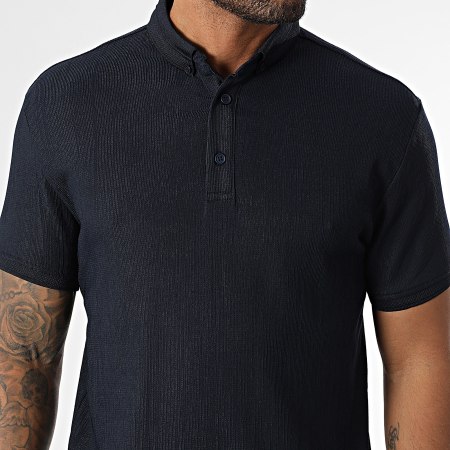 Classic Series - Polo Manches Courtes Côtelé 001 Bleu Marine