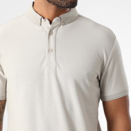 Classic Series - Polo Manches Courtes Texturé 002 Gris Clair