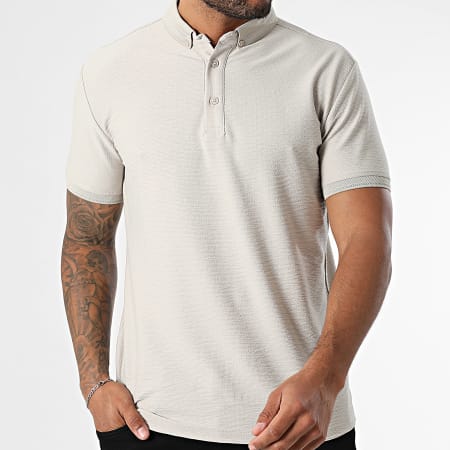 Classic Series - Polo Manches Courtes Texturé 002 Gris Clair