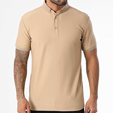 Classic Series - Polo Manches Courtes Texturé 002 Camel Clair