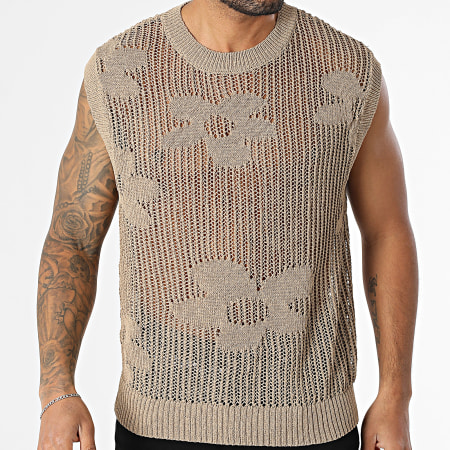 Frilivin - Débardeur En Maille Ajouré 33A Beige