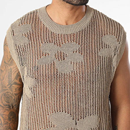 Frilivin - Débardeur En Maille Ajouré 33A Beige