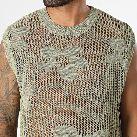 Frilivin - Débardeur En Maille Ajouré 33A Vert Kaki