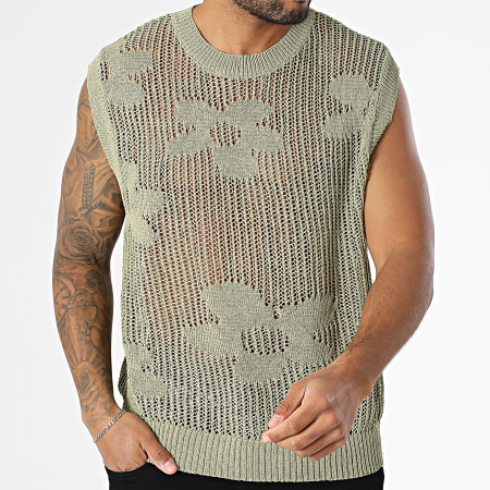 Frilivin - Débardeur En Maille Ajouré 33A Vert Kaki